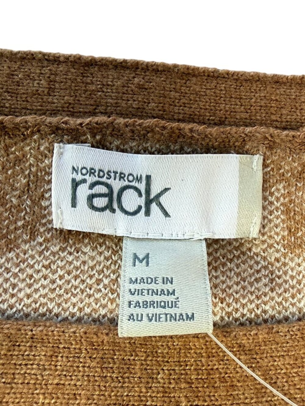 Nordstrom New NWT Sweater White Brown Tessellation Pattern. Size Women's M. - Picture 7 of 11